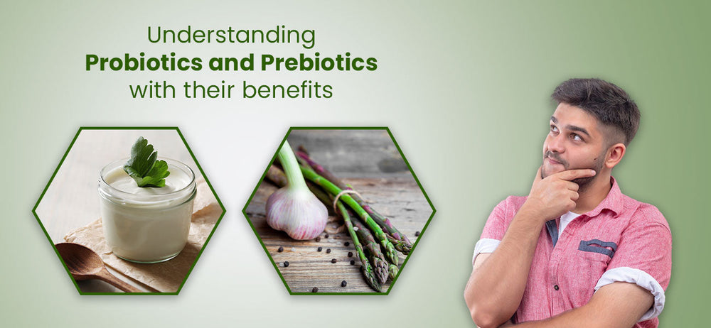 A man trying to understand benefits of probiotics and prebiotics to help maintain gut issues and healthy digestion