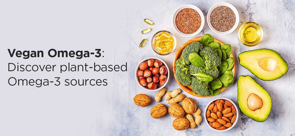Picture showing vegan foods to show plant based sources of omega 3 to help maintain a healthy health | Vegan Omega-3