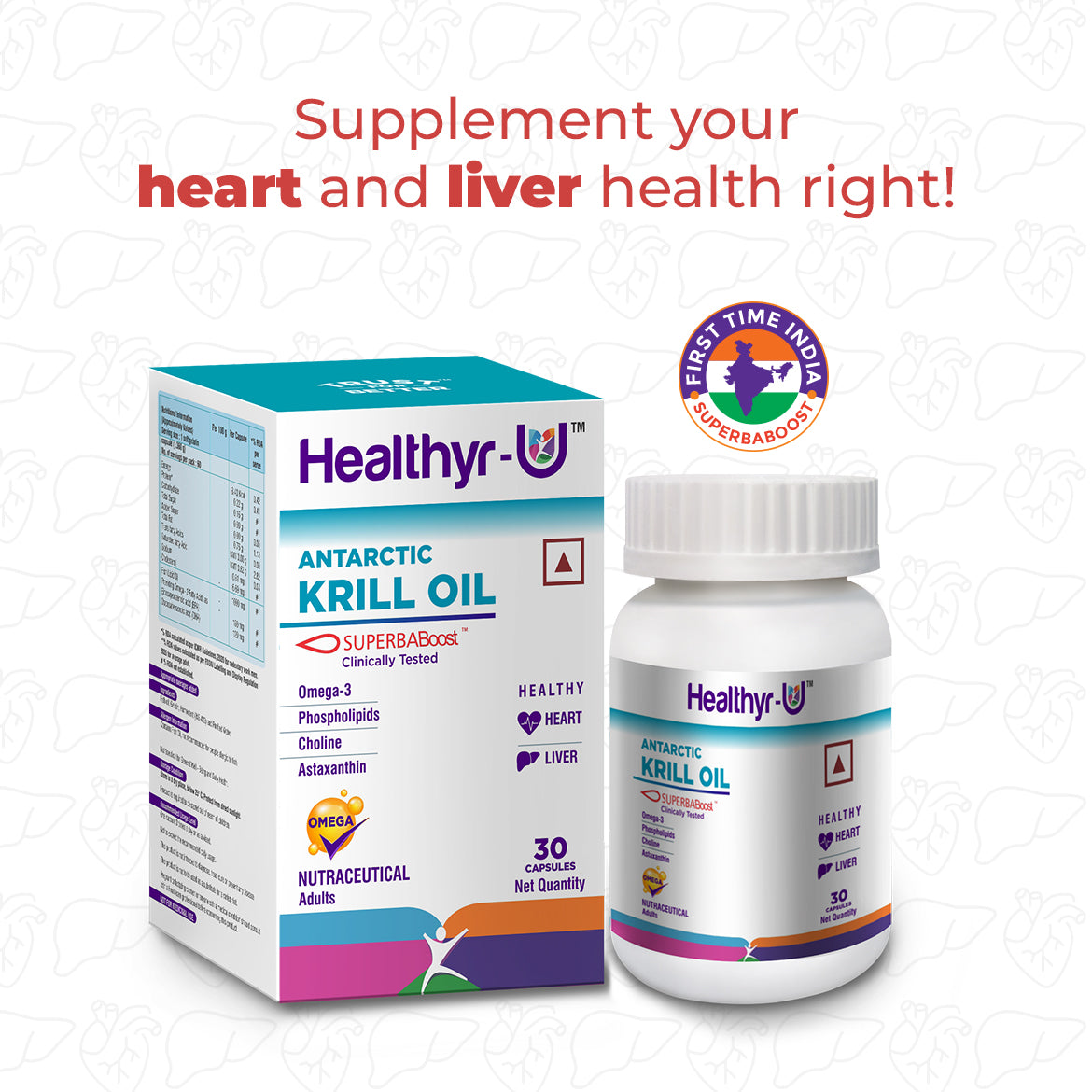 Healthyr-U Antarctic SuperbaBoost Krill Oil Capsules
